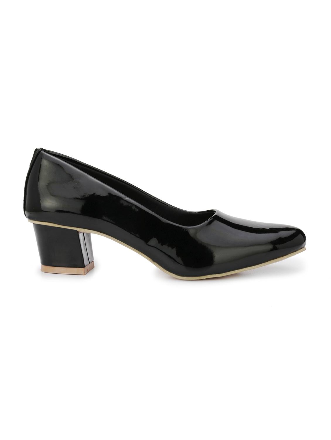 black leatherette slip on pumps - 14987223 - Zoom Image - 2