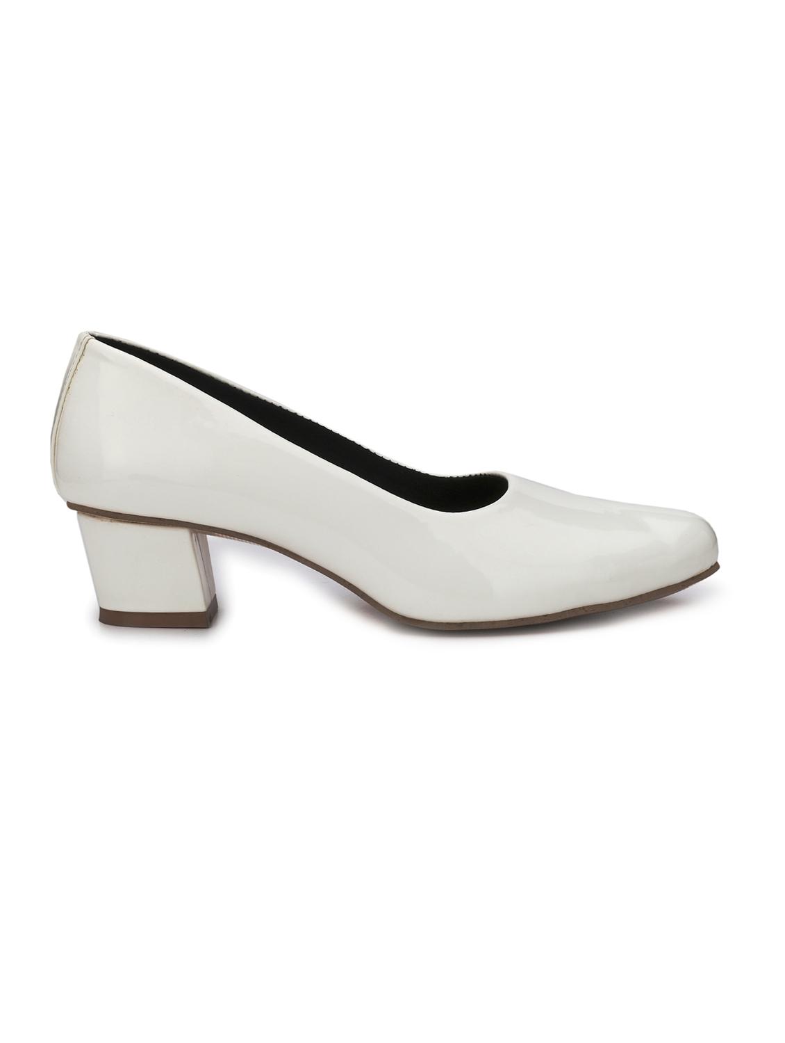 white leatherette slip on pumps - 14987224 - Zoom Image - 2