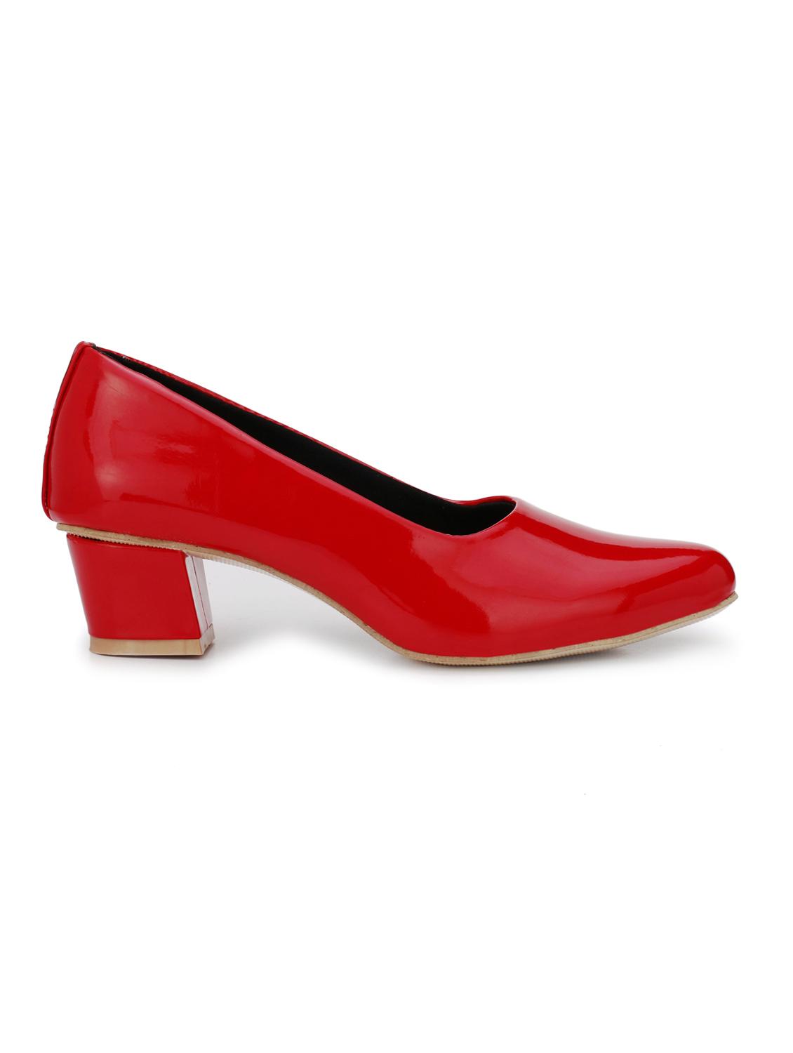 red leatherette slip on pumps - 14987225 - Zoom Image - 2