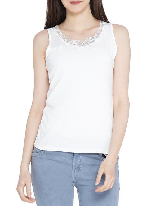 white solid sleeveless top - 14987457 - Very Small Image - 1