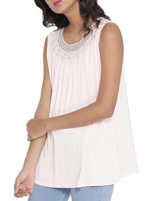 solid pink poly cotton top - 14987467 - Standard Image - 2