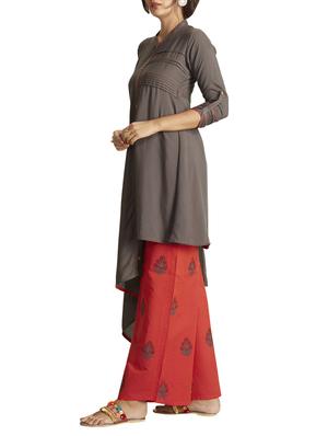 grey asymmetric stitched palazzo suit - 14988192 - Standard Image - 2