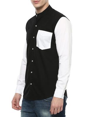 black cotton casual shirt - 14989943 - Standard Image - 2