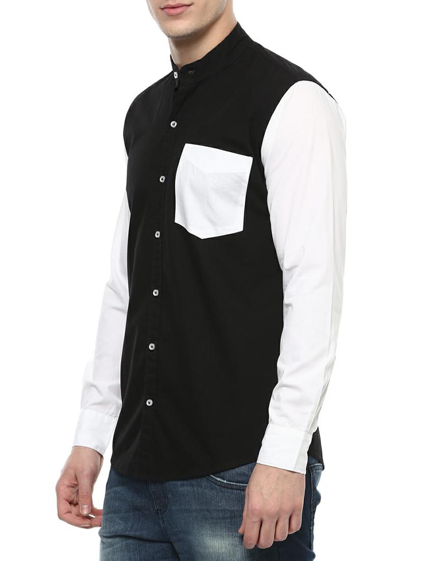 black cotton casual shirt - 14989943 - Zoom Image - 2