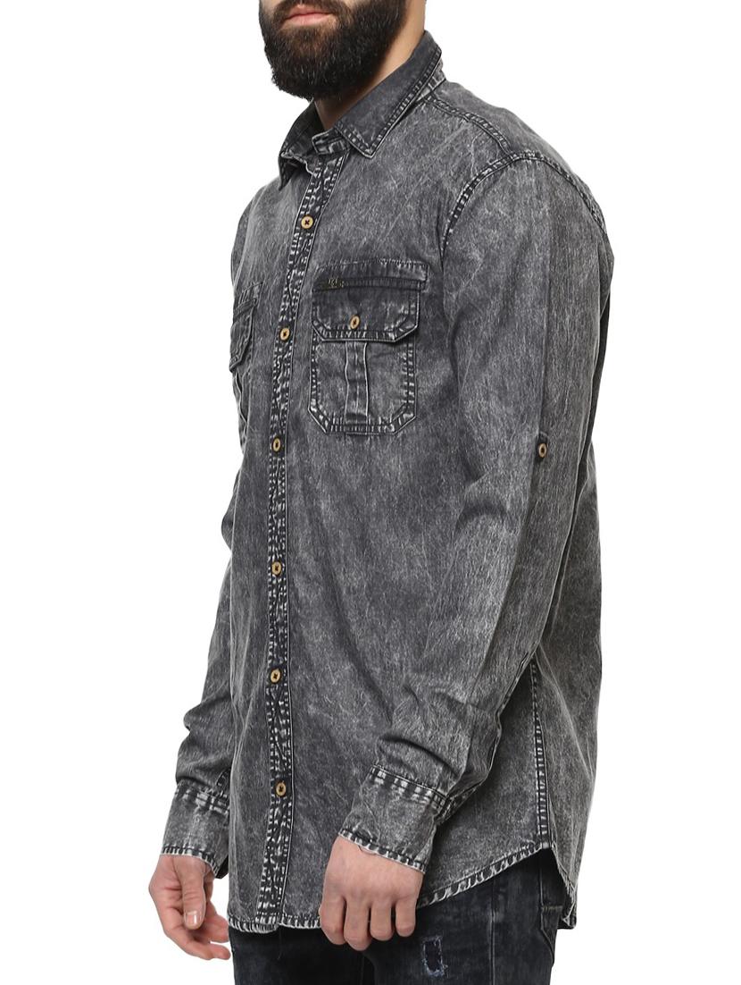grey denim casual shirt - 14989945 - Zoom Image - 2