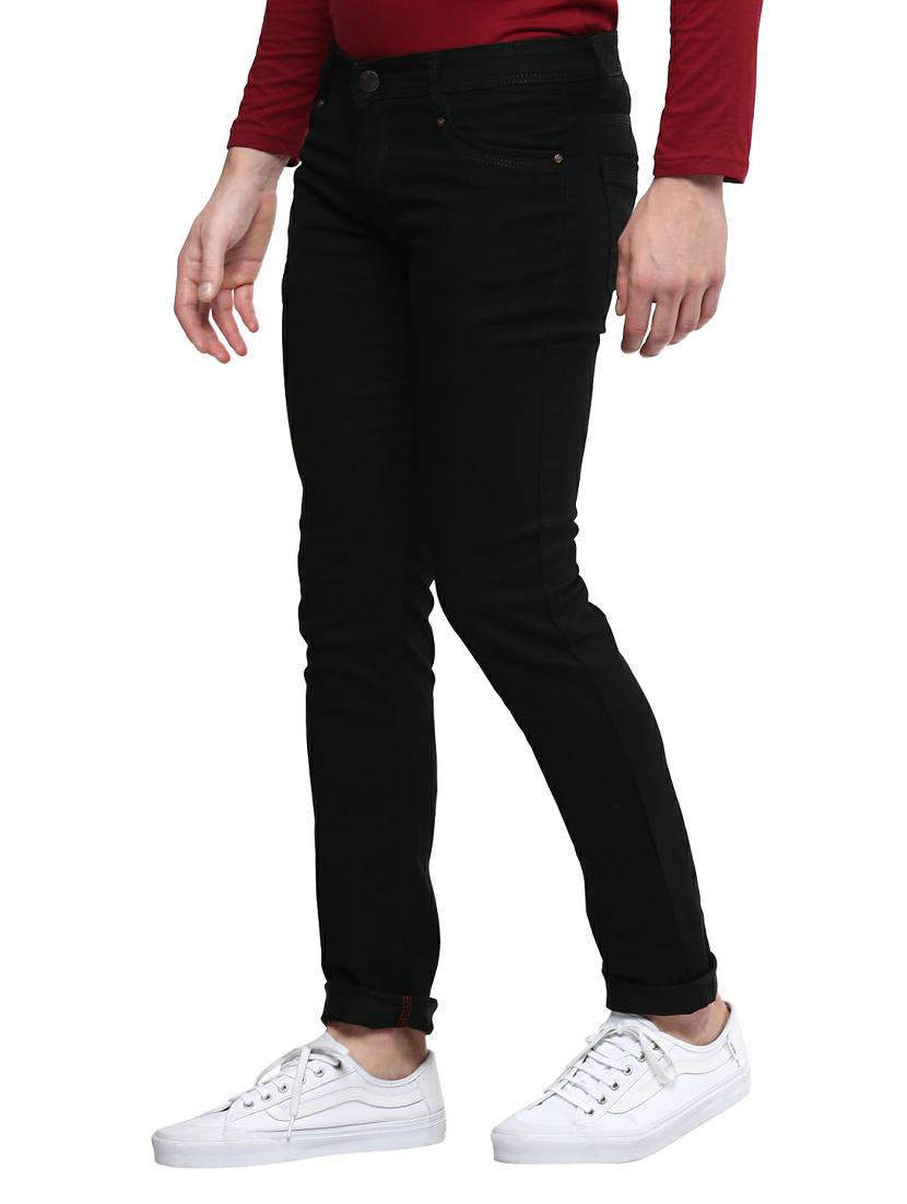 black cotton plain jeans - 14989972 - Zoom Image - 2