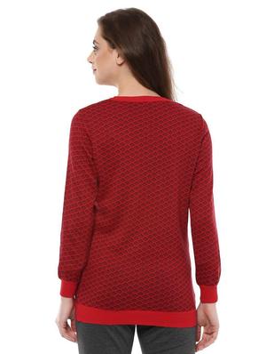 red cotton printed pullover - 14991806 - Standard Image - 2