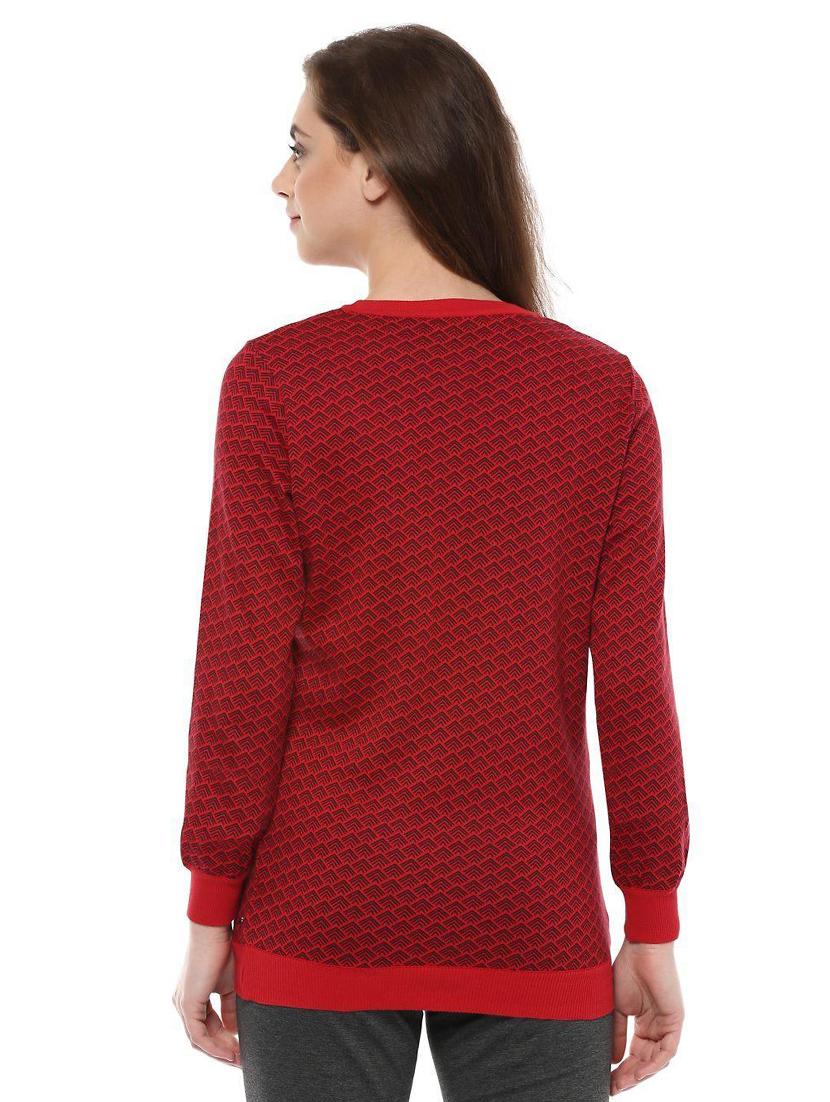 red cotton printed pullover - 14991806 - Zoom Image - 2