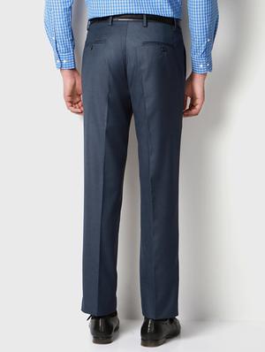 blue cotton blend flat front formal trouser - 14992654 - Standard Image - 2