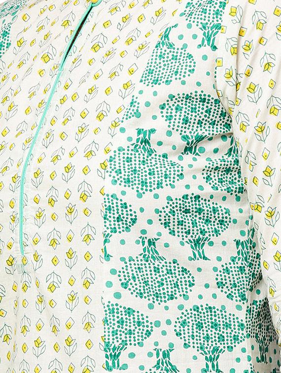 white cotton kurta pant set - 14992846 - Zoom Image - 5