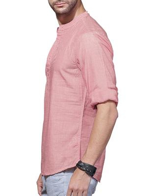 pink solid short kurta - 14992975 - Standard Image - 2