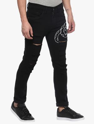 black cotton distressed jeans - 14993722 - Standard Image - 2