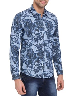 blue cotton casual shirt - 14994274 - Standard Image - 2