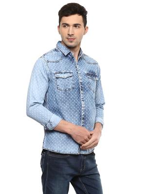 blue cotton casual shirt - 14994723 - Standard Image - 2