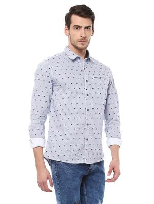 blue cotton casual shirt - 14994777 - Standard Image - 2