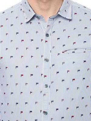 blue cotton casual shirt - 14994777 - Standard Image - 5