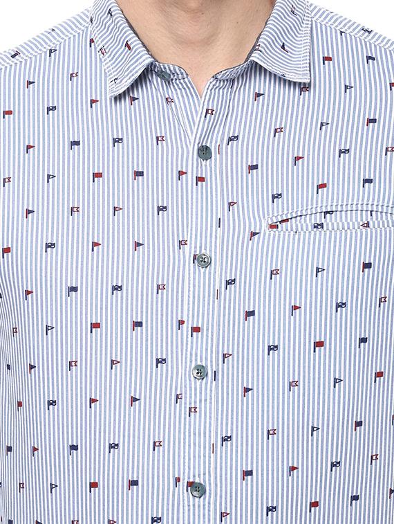 blue cotton casual shirt - 14994777 - Zoom Image - 5