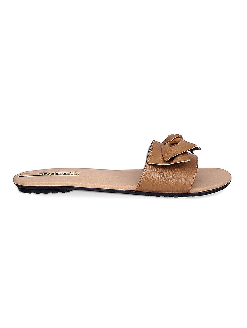 tan faux leather slides - 14996535 - Zoom Image - 2