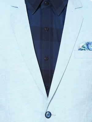 light blue linen casual blazer - 14996674 - Standard Image - 5