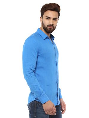 blue linen casual shirt - 14997383 - Standard Image - 2