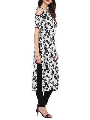 cold shoulder straight kurta - 14999469 - Standard Image - 2