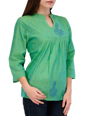 fuchsia designs green cotton straight kurti - 14999518 - Standard Image - 2