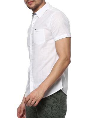 white cotton casual shirt - 15000725 - Standard Image - 2