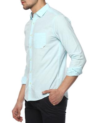 light blue cotton casual shirt - 15000773 - Standard Image - 2