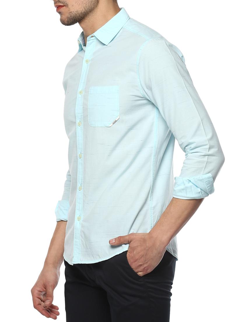 light blue cotton casual shirt - 15000773 - Zoom Image - 2