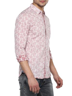 maroon cotton casual shirt - 15000984 - Standard Image - 2