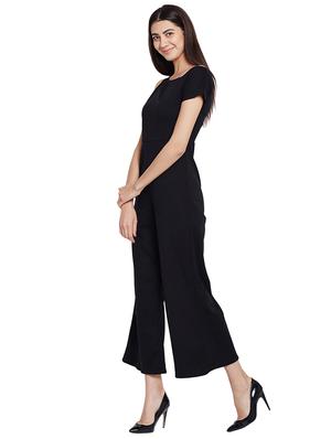 black solid full leg jumpsuit - 15001385 - Standard Image - 2