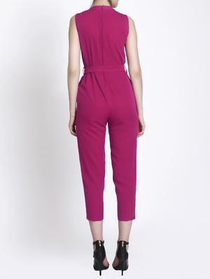 pink crepe full leg jumpsuit - 15003455 - Standard Image - 2