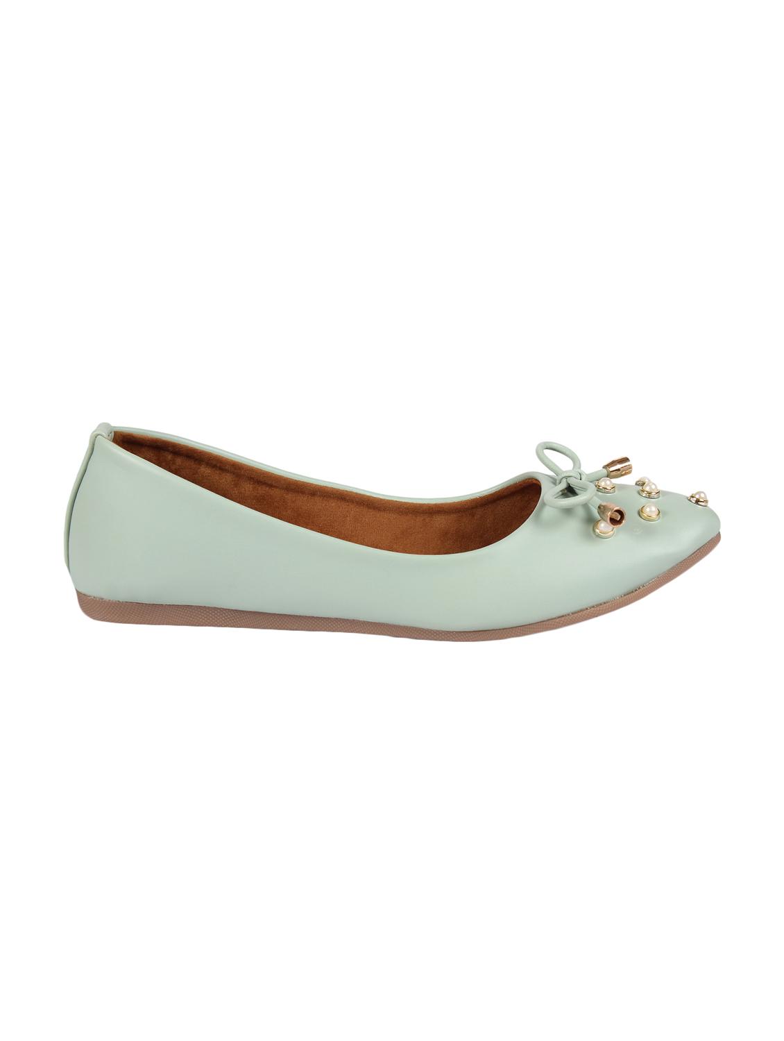 green faux leather slip on ballerina - 15004001 - Zoom Image - 2