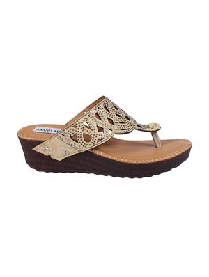 anand archies cream color artificial leather wedges for girl's & women's ( aa-421-cream-36 ) - 15004009 - Standard Image - 2