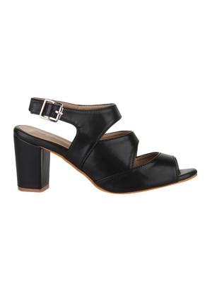 black faux leather back strap sandals - 15004090 - Standard Image - 2