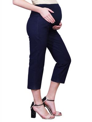 navy blue denim maternity wear capri - 15004182 - Standard Image - 2