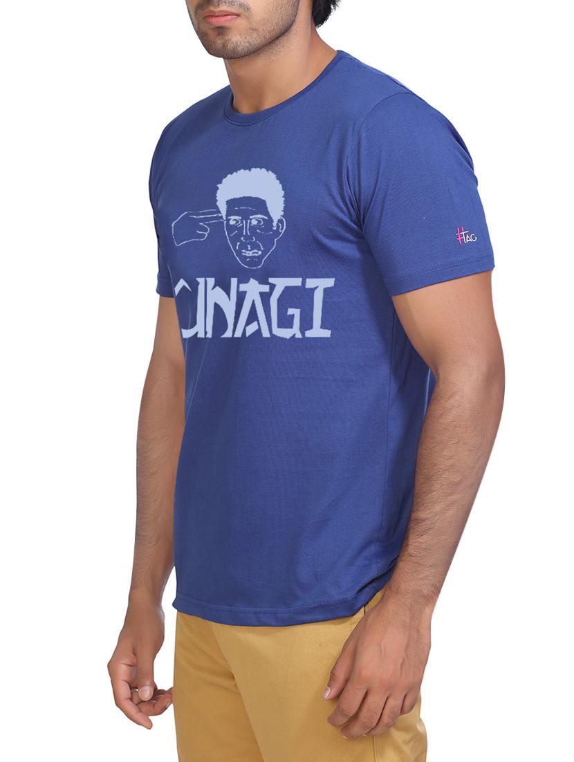 blue cotton chest print tshirt - 15004900 - Zoom Image - 2