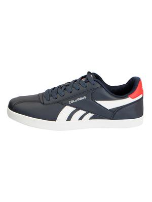 navy leatherette lace up sneaker - 15005665 - Standard Image - 2