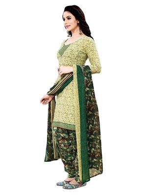 green crepe salwar suit unstitched - 15006774 - Standard Image - 2
