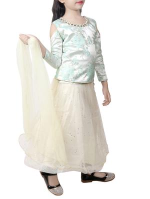 green silk blend lehnga choli - 15006981 - Standard Image - 2