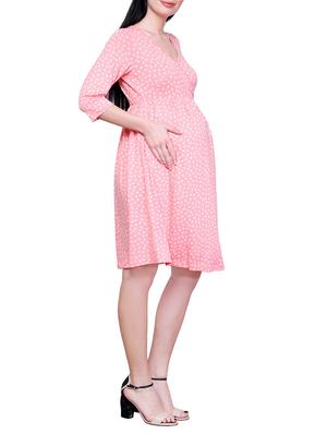 pink jersey maternity wear dress - 15006995 - Standard Image - 2