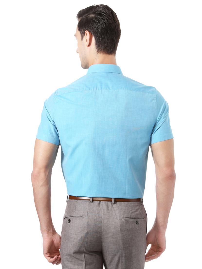 blue cotton blend formal shirt - 15007115 - Zoom Image - 2