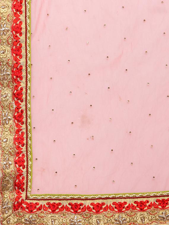 red silk flared lehenga - 15007215 - Zoom Image - 5