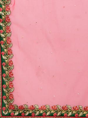 beige silk flared lehenga - 15007217 - Standard Image - 5