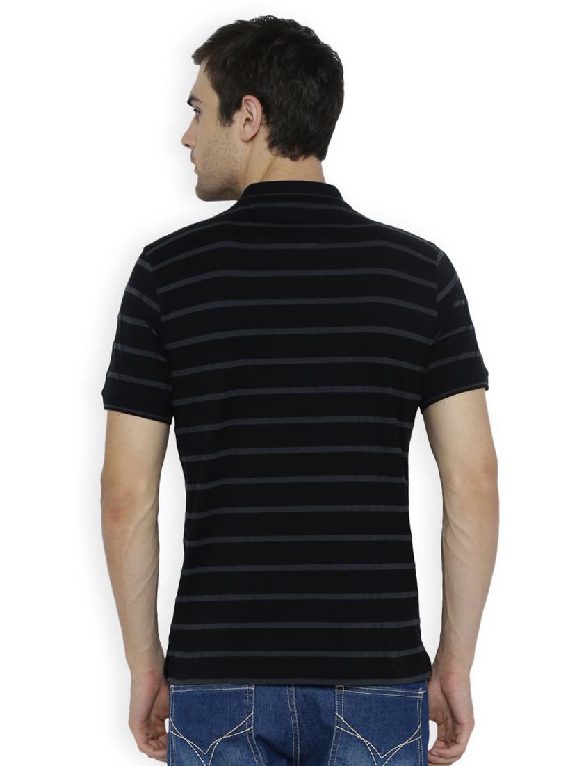 black cotton striped t-shirt - 15007325 - Zoom Image - 2