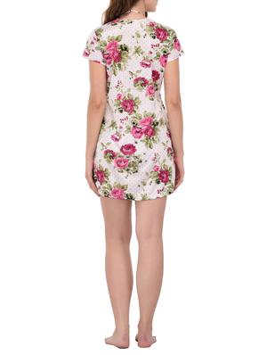 white floral nightwear set - 15007683 - Standard Image - 5