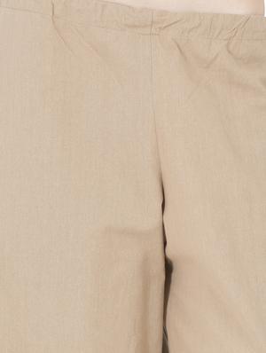 beige solid cotton palazzo - 15008107 - Standard Image - 5
