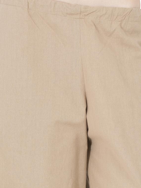 beige solid cotton palazzo - 15008107 - Zoom Image - 5