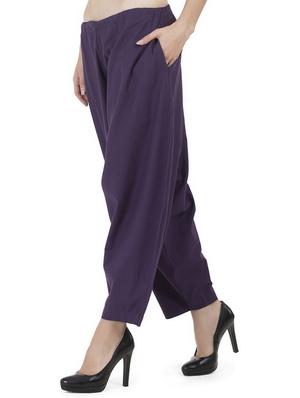 GRASS by Gitika Goyal purple cotton wide leg trouser - 15008111 - Standard Image - 2