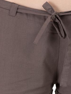 brown cotton solid shorts - 15008116 - Standard Image - 5